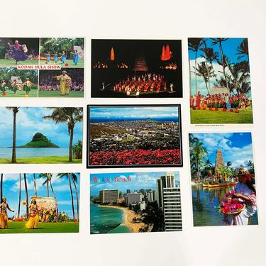 Vintage Hawaii Souvenir Postcards NOS Post Card Ephemera Travel Orchid Island Hilo Tiki Hawaiian Vacation Beach Set of 8 1970s 1980s 