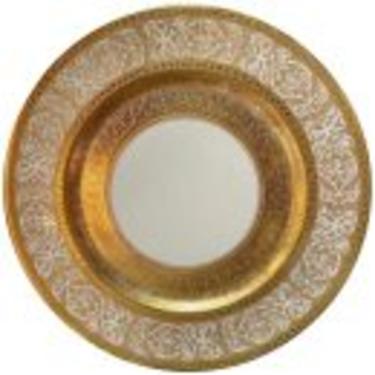 Set of 10 Gold Encrusted Bavarian China Dinner Plates
