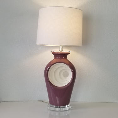 1986 Bauer  Post Modern Optical Design Decorative Ceramic  Table Lamp . 