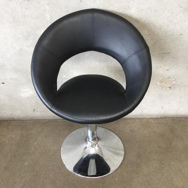 Mid Century Modern Style Black Chrome Chair