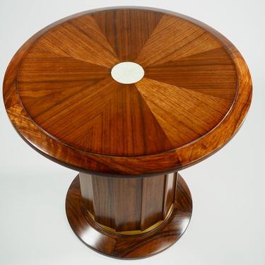 Dominique modernist side table with inlaid top (#1507)