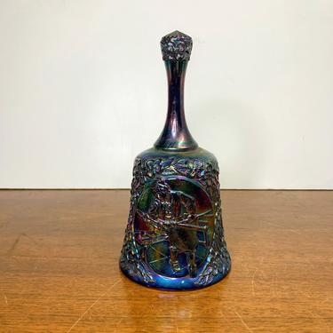 Vintage Fenton Glass Craftsman Series Amethyst Carnival Glass Bell 