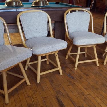 Lightwood Rattan style Chair w Tan Cushions