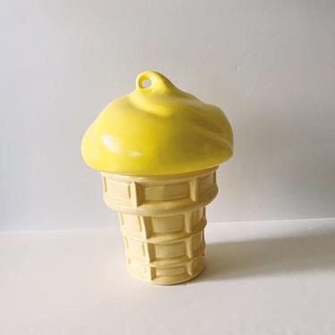 Pastel Yellow Ice Cream Cookie Jar 