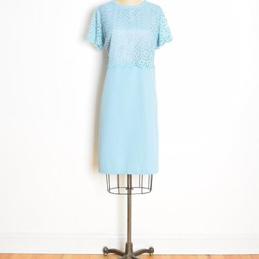 vintage 60s dress blue crochet bust mod plus size dress XL clothing 