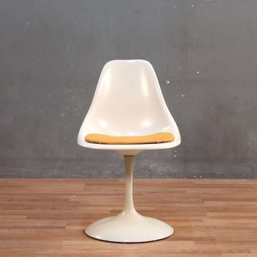 Mid Century Creamsicle Fiberglass &amp; Metal Tulip Side Chair – ONLINE ONLY