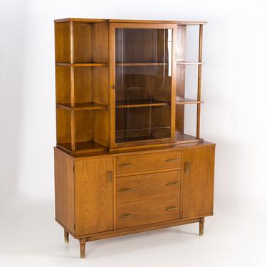 Mid Century Drexel China Cabinet Buffet and Hutch 