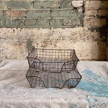 Vintage Wire Desktop Paper Tray Industrial Home and Office Decor 