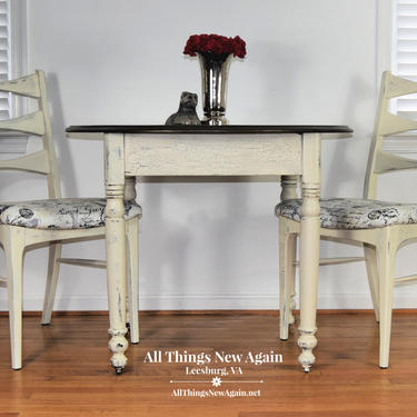 Small Kitchen Table and Chairs | Farmhouse Kitchen Table | Small Dining Table and Chairs | Breakfast Nook | White Kitchen Table | Dining Set 