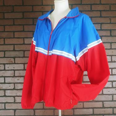 Vintage Red and Blue Eddie Bauer Windbreaker Jacket XL 