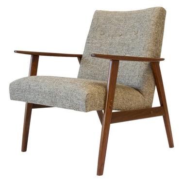 Mid Century Modern Chair Casara Modern Dillon Walnut Wood Upholstered Chair 