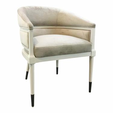 Caracole Signature Modern Gray Velvet Arm Chair