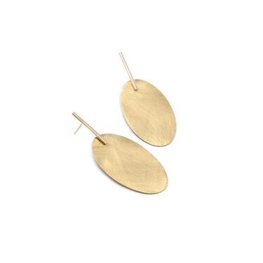 Large Tala Drop Earrings - Brass