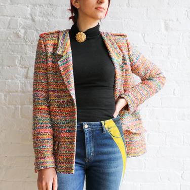 Chanel Bright Multi-Color Tweed Jacket, Size 42