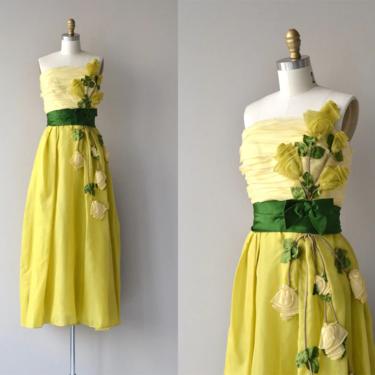 Philip Hulitar silk gown | vintage 1950s dress | formal 50s dress 