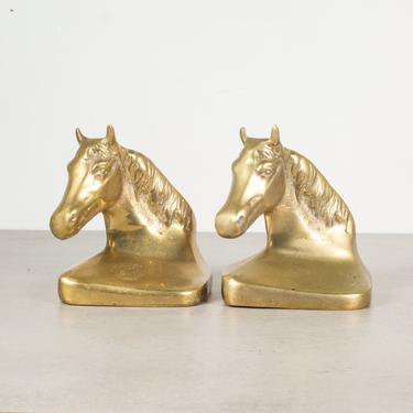 Mid-century Brass Horse Bookends by Massief Koper c.1960