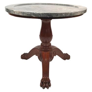French Empire Period Center Table in Mahogany with Stone Top by Jacob