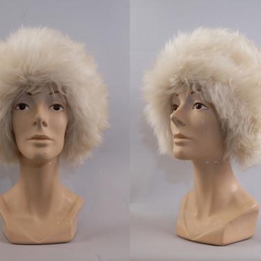 60s Tuscon Lamb Fur Hat White Made In Italy 