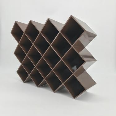 Copco Geometric Spice Wall Rack Chocolate Brown Architect designed Vintage Mid-Century Modern Lubge-Randel 
