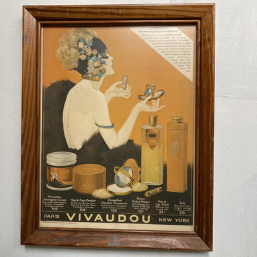 20's Vintage Flapper Vivaudou Makeup Advertisement, Skin Care, Ladies Home Journal  July 1924, Paris Skin Care 