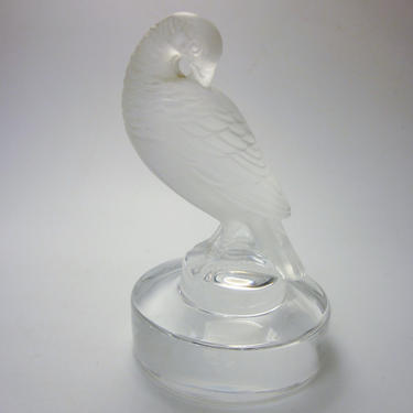 Lalique France Signed Art Glass Frosted Satin Glass Pheasant Bird Figure Small Desk Ornament Crystal Collectible 