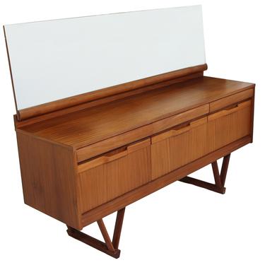 1960's Teak Dresser or Credenza with Mirror 