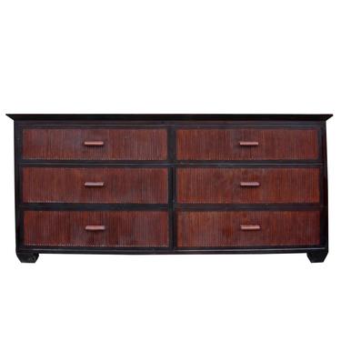 Oriental Bamboo Accent 6 Drawers Console Sideboard Table Cabinet cs4940S