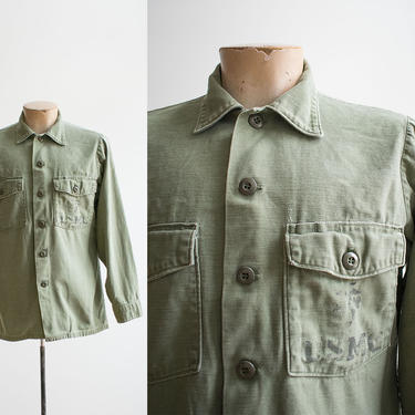 Vintage Olive Drab Army Shirt / US Army Field Jacket / USMC Field Jacket / US Marine Corp / Vintage Marine Corp Jacket / Vintage Military 