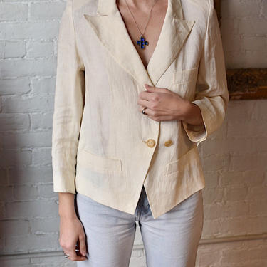 1980’s Vintage Sonia Rykiel Cream Linen Blazer / Jacket 