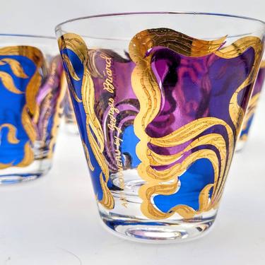 Rare Georges Briard Art Nouveau Double Old Fashioned Whiskey Glasses 