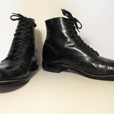 Ankle Boots | Stacy Adams, 8 1/2D, Genuine Leather Shoes, Black Boots, Mens Ankle Boots, Lace Up 