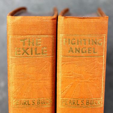 Pearl S. Buck Biographies - Fighting Angel and The Exile, 1936 - FIRST EDITION/Third Printing & Book of the Month Club Editions 