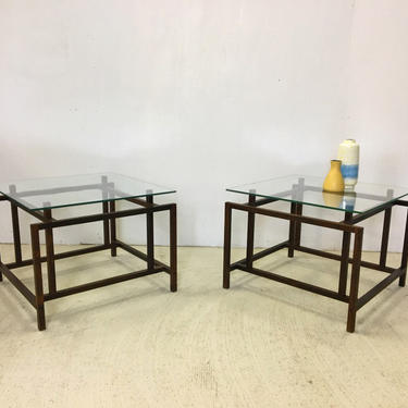 Pair of Henning Norgaard Danish Modern Rosewood and Glass Side Tables for Komfort 