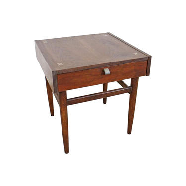Mid-Century Modern Merton L. Gershun American of Martinsville Walnut End Table, Vintage Side Table 