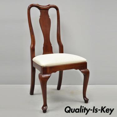 Vintage Solid Cherry Wood Queen Anne Style Dining Side Chair by Knob Creek