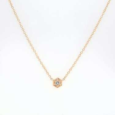 Gold Hexagon Diamond Necklace