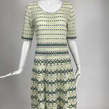 Missoni Lime, White & Black Honeycomb Stretch Knit Dress