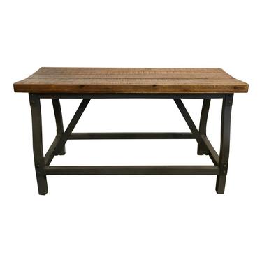 Industrial Modern Wood and Iron Gathering Bench