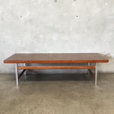Mid Century Chrome &amp; Laminate Coffee Table by Lane