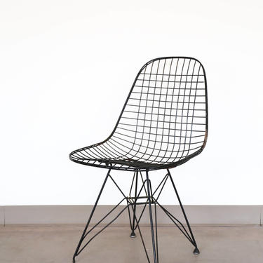 Vintage Eames for Herman Miller Wire DKR Chair with Eiffel Base 