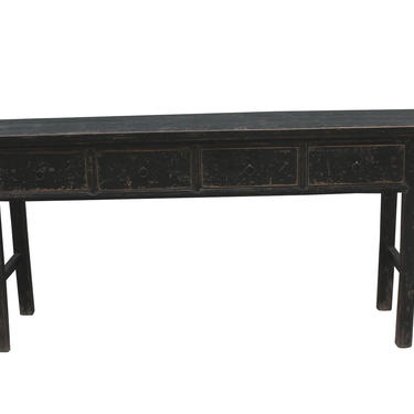 Black Reclaimed Wood 4 Dwr Console Table from Terra Nova Designs 