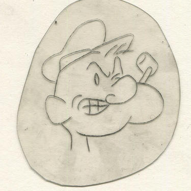 Popeye Vintage Traditional Tattoo Acetate Stencil from Bert Grimm's Shop 