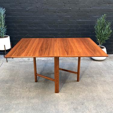 Danish Modern Teak Drop Leaf Dining Table 