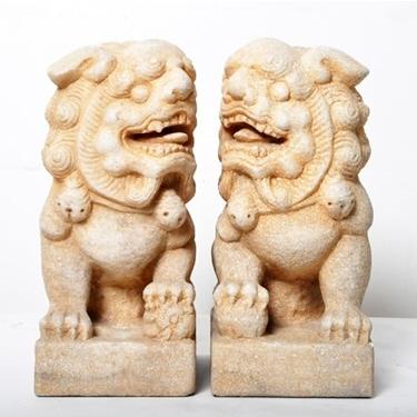 Pair of Stone Fu Dogs