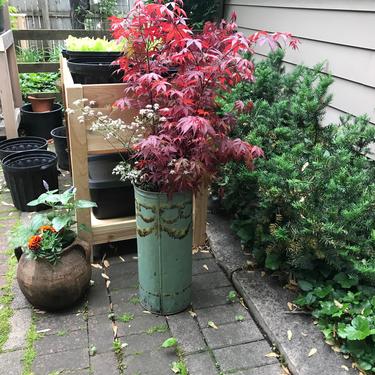 Antique Toleware Umbrella Stand, Flower Pot, French Shabby Chic, Garden Decor 