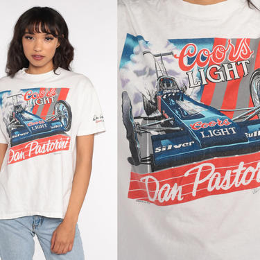 Race Car Shirt Dan Pastorini Shirt Coors Lite Beer Shirt 80s Tshirt Beer Car Racing Tee 1980s T Shirt Nascar Medium Large 