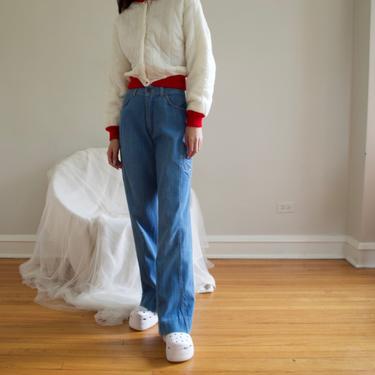 wide leg 70s mid rise jeans / 27w 