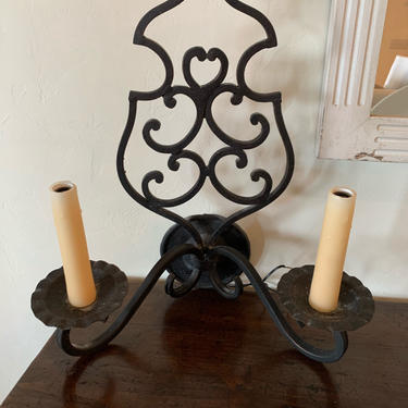 SET OF FOUR WROUGHT IRON WALL SCONCES PRICED SEPARATELY