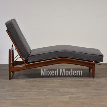 Ib Kofod Larsen for Selig Danish Chaise Lounge Chair 