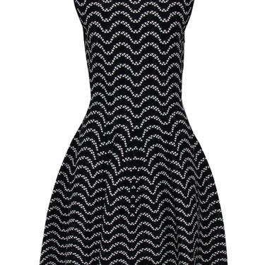 Ted Baker - Black & White Patterned Knit Bodycon Dress Sz 10
